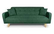 Divano letto clic clac in tessuto vellutato verde abete, divano 3 posti - Henry - DL-HE38FBC