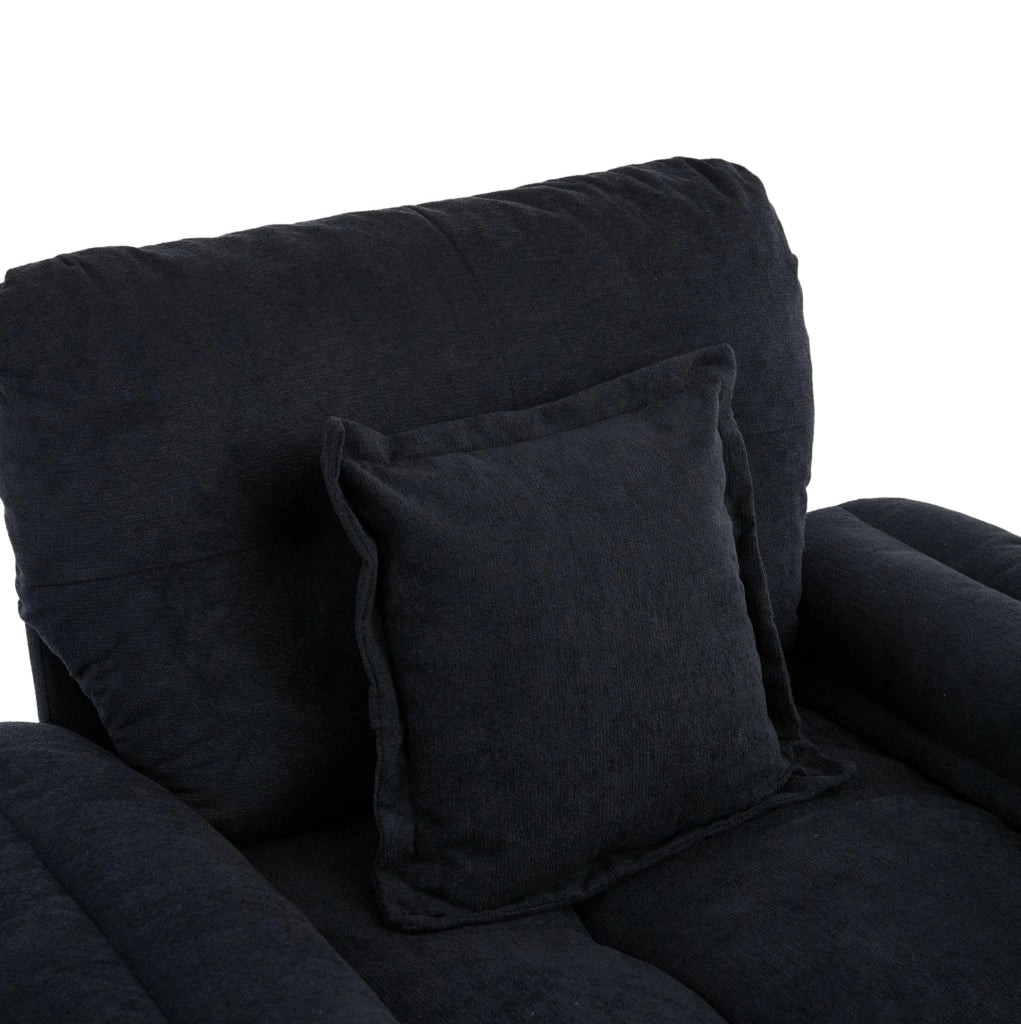 Poltrona girevole Chenille a 360° formato oversize con cuscino di supporto per soggiorno, camera e cameretta