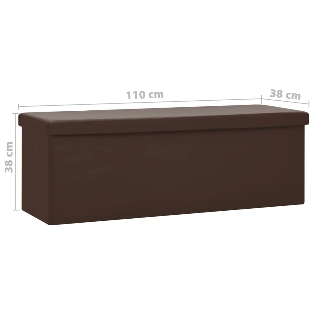 Panca contenitore pieghevole 110 x 38 x 38 cm PVC marrone 02_0010841