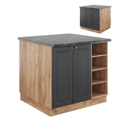 Isola cucina Fame-Line Antracite-oro/Rovere dorato 90 cm senza piano di lavoro Vicco