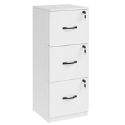 Mobiletto per ufficio a 3 cassetti unità di archiviazione documenti supporto per stampante 3 cassetti con serratura barra appendiabiti regolabile per cartelle A4 12_0004803