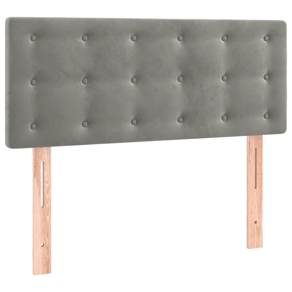 Giroletto a Molle con Materasso-Struttura Letto Grigio Chiaro 90x190 cm Velluto 225363