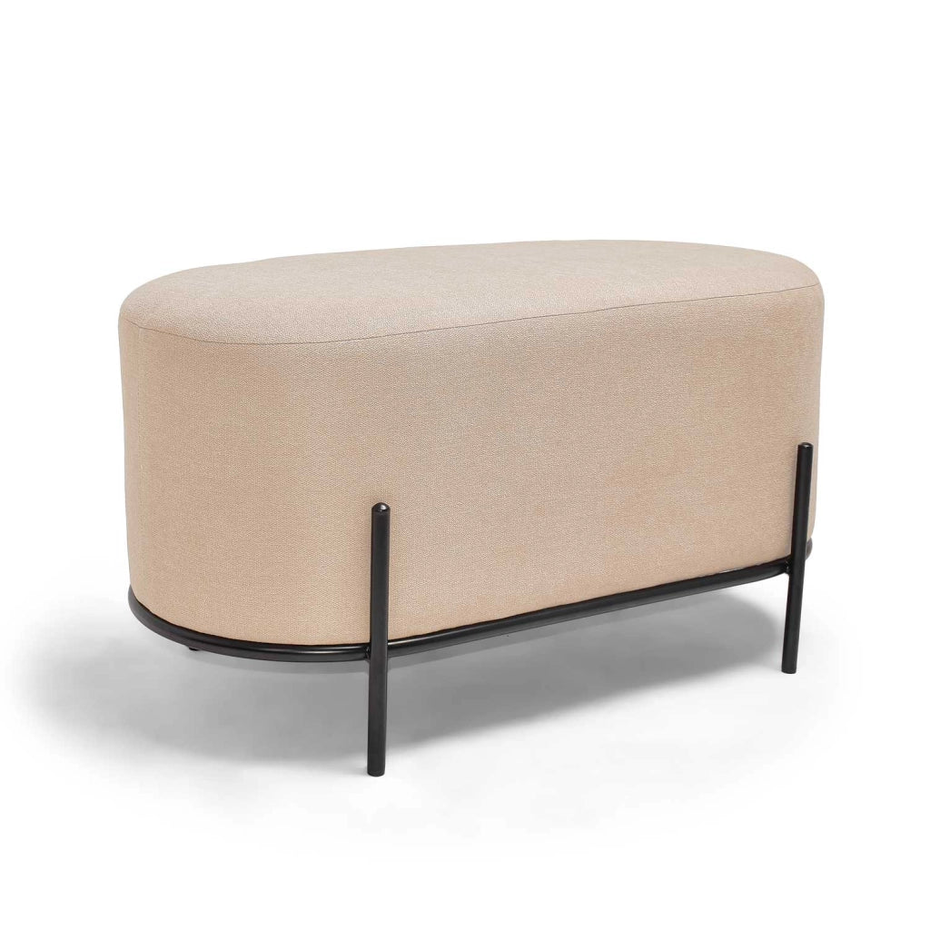 LIPSIA LINEN - Pouf ovale in tessuto