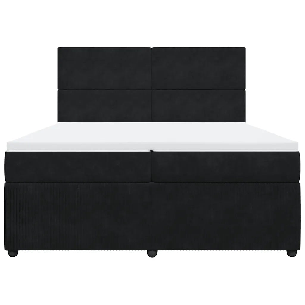 Giroletto a Molle con Materasso Nero 200x200 cm in Velluto 3294726