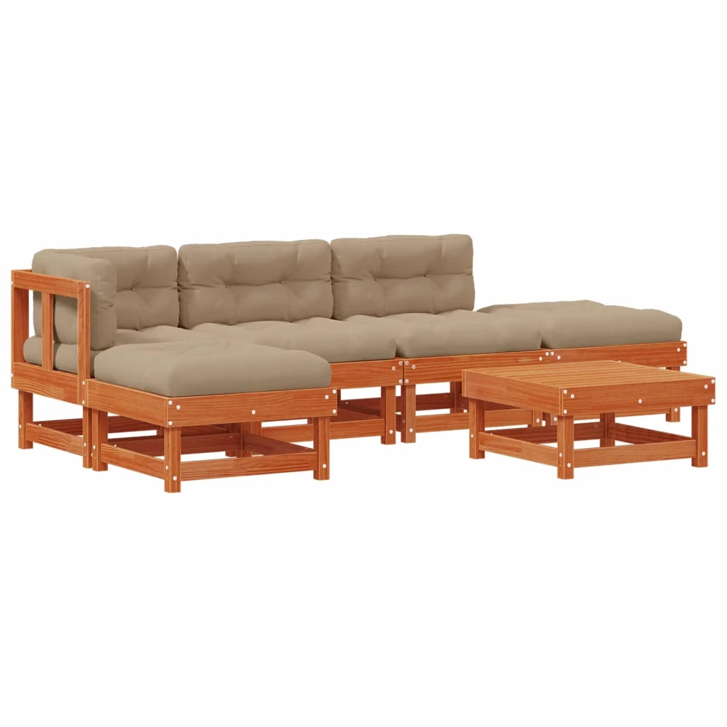 Set Lounge da Giardino 6 pcs Marrone Cerato