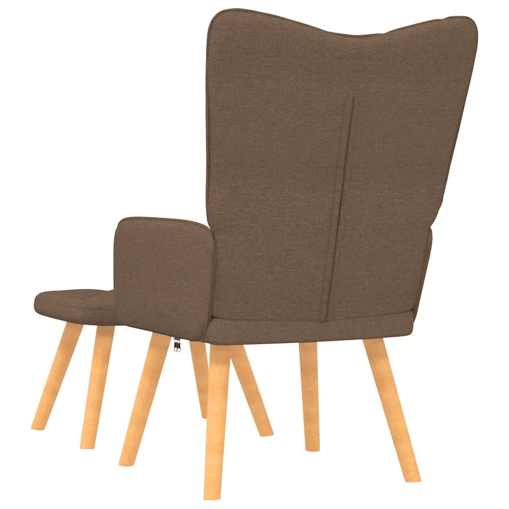 Poltrona Relax con Poggiapiedi Marrone in Tessuto 327537