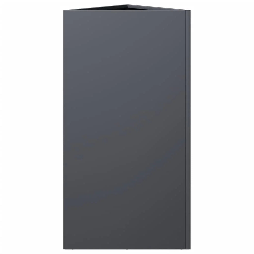 Fioriera rialzata per piante fiori giardino terrazze set da 2 triangolare 40 x 34,5 x 70 cm acciaio antracite 02_0039098