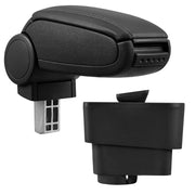 Bracciolo centrale per Fiat Grande Punto con vano imbottito in similpelle nera con cuciture nere 03_0000443