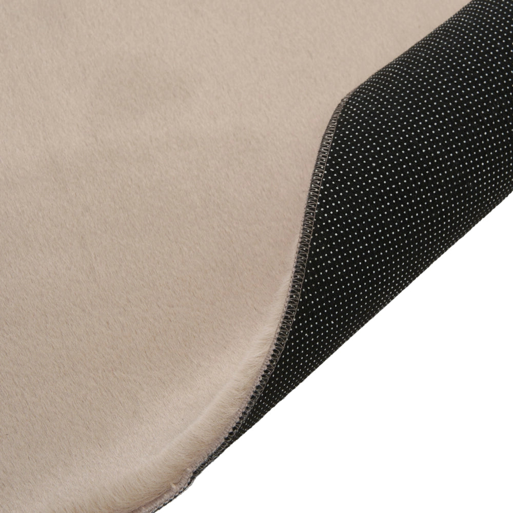 Tappeto Moderno Beige in Ecopelliccia a Pelo Lungo 80x300 cm per Soggiorno e Ingresso
