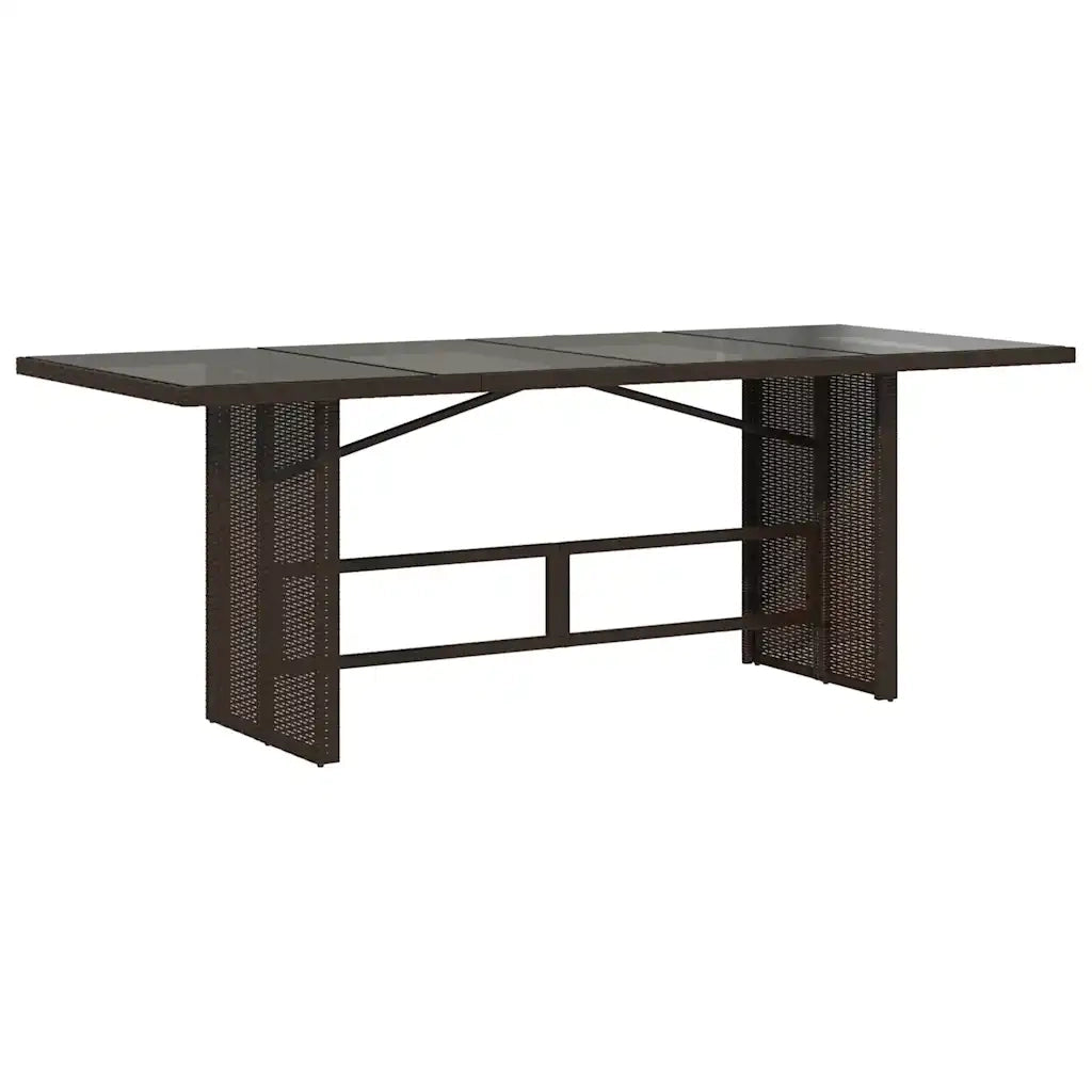 Set BistrÃ² da Giardino 7 pz con Cuscini in Polyrattan Marrone
