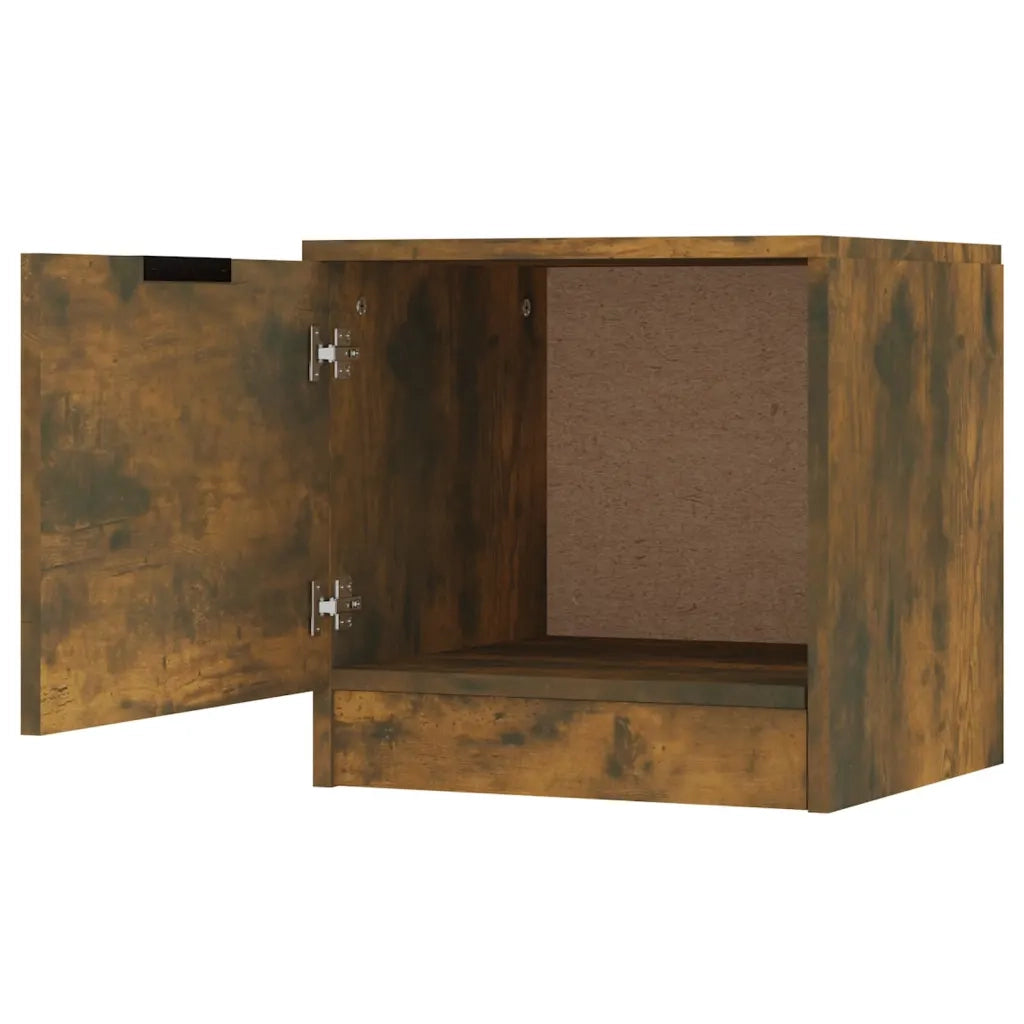 Comodini 2pz-Set di 2 Tavolino da notte Rovere Fumo 40x39x40 cm