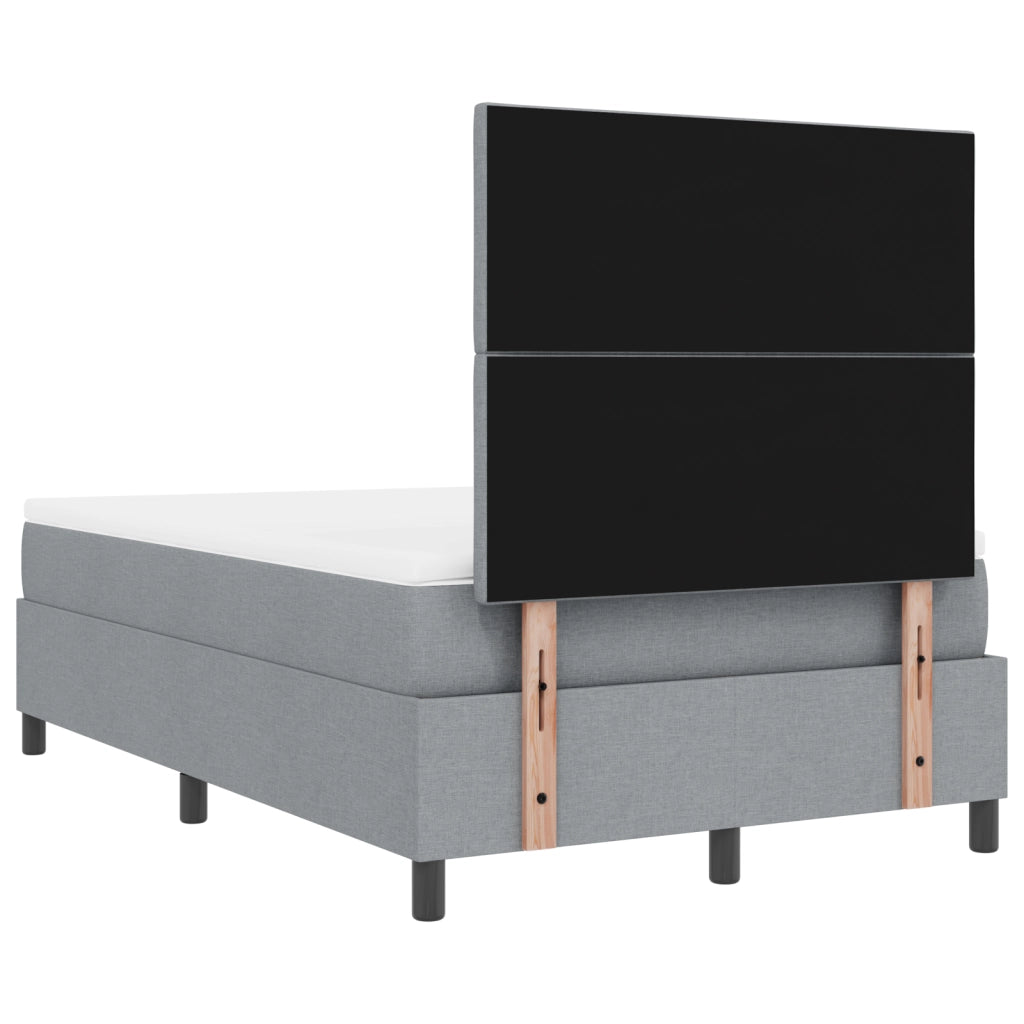 Letto Box Spring con Materasso & LED Grigio Chiaro 120x200 cm Tessuto