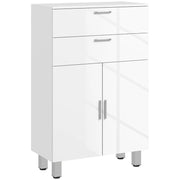 MOBILE BAGNO CON 2 CASSETTI E ARMADIETTO CON RIPIANO REGOLABILE, IN LEGNO, 60X30X93 CM, BIANCO