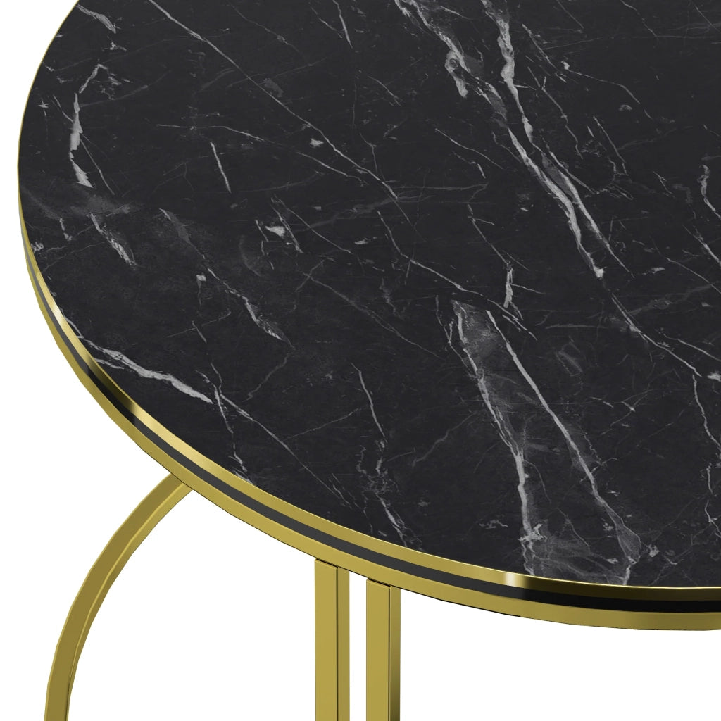Tavolino rotondo 50 x 80 cm marmo nero oro 03_0008426