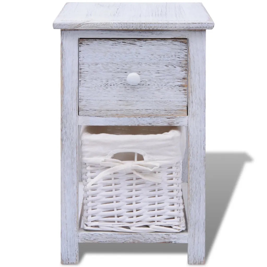 Comodino | Armadio da Notte | Mobiletto da notte in Legno Bianco