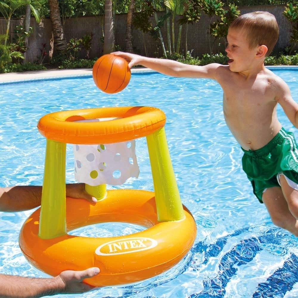 Trade Shop - Canestro Gonfiabile 58504 Con Rete 67x55cm Basket Galleggiante Mare Piscina Palla -