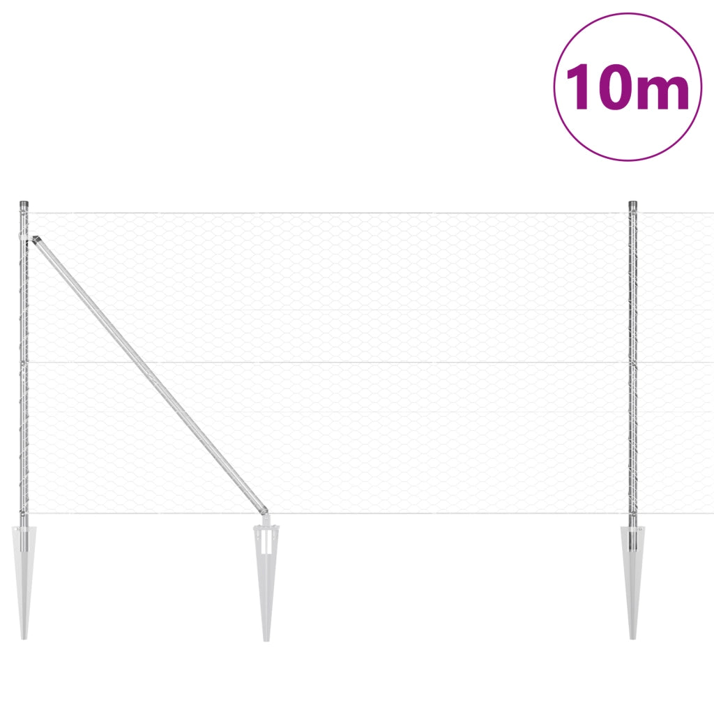 Recinzione Esagonale  1,2x10 m Acciaio Zincato