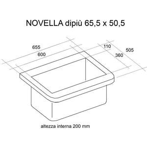 Mobile Lavatoio 65,5x50,5x87 cm 2 Cassetti Montegrappa Novella Dipiù Tortora
