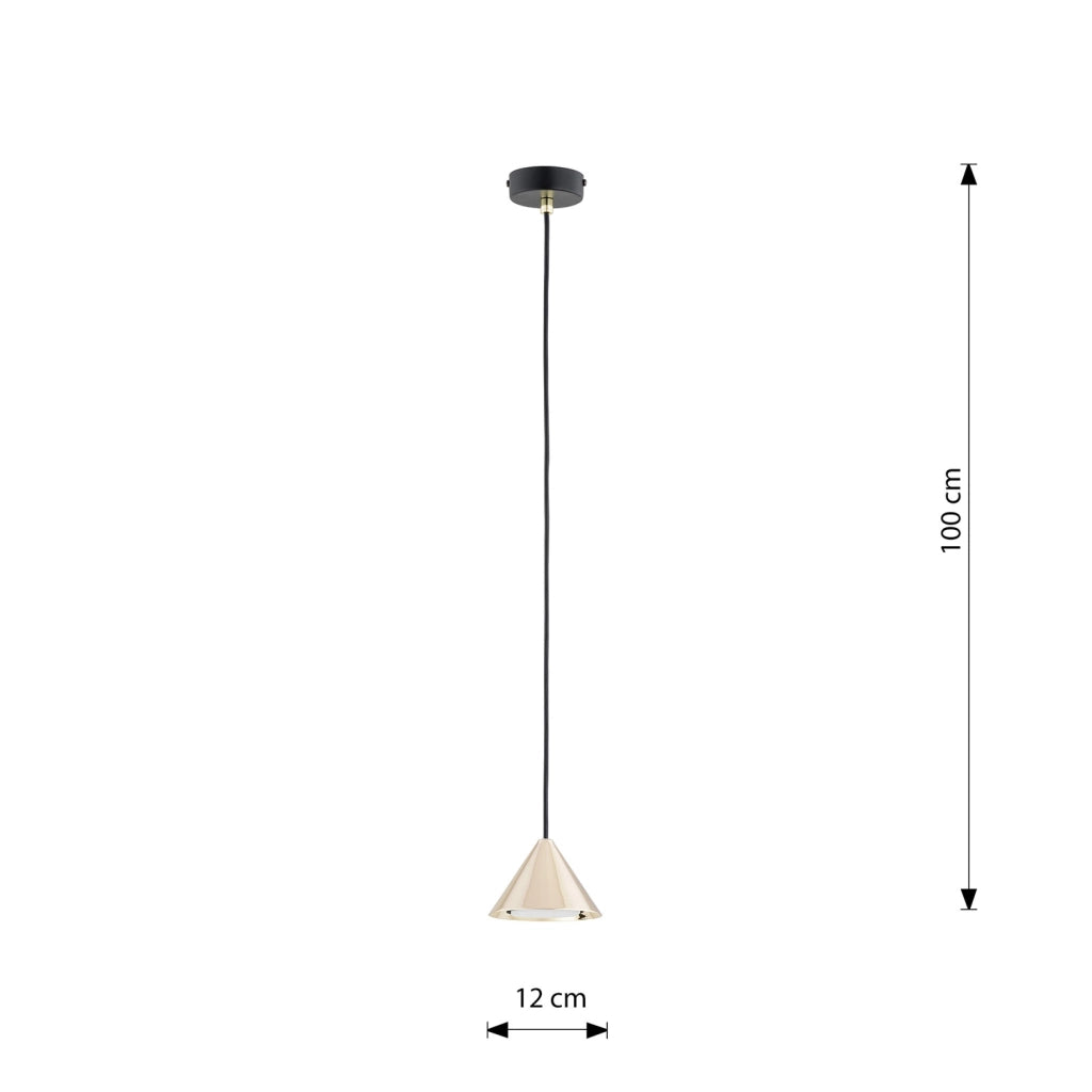 Sospensione Minimal Skadi 1 Luce In Acciaio Oro