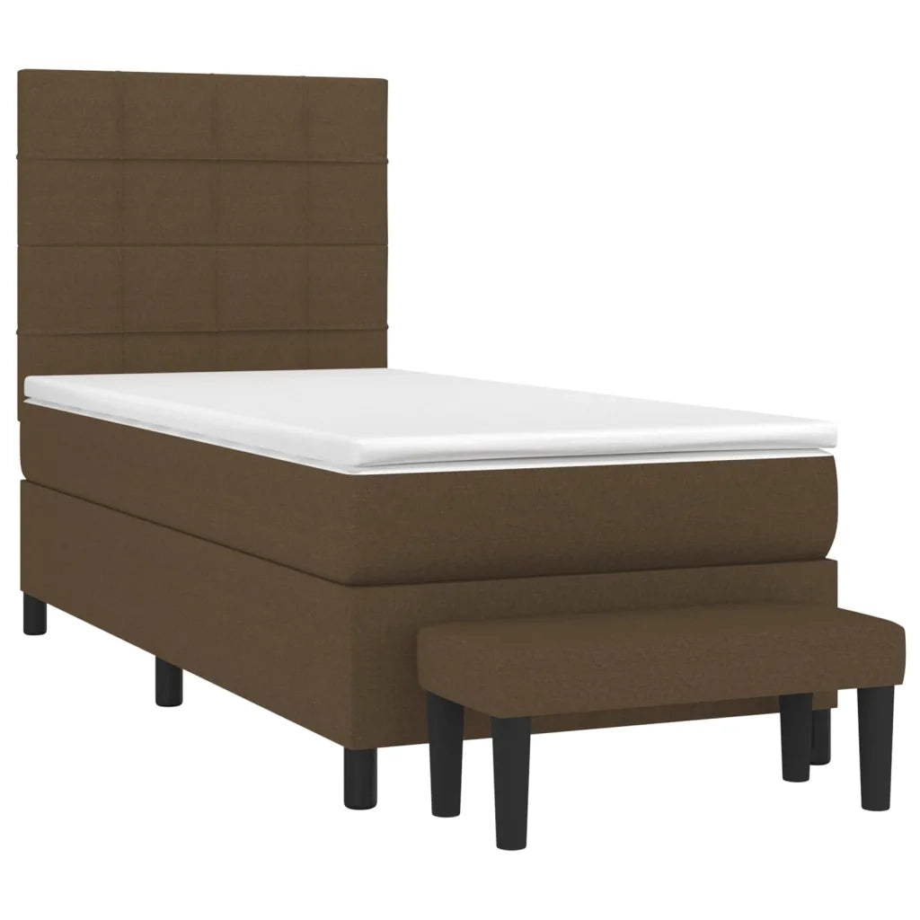 Giroletto a Molle con Materasso Marrone Scuro 90x200 cm Tessutocod mxl 99156
