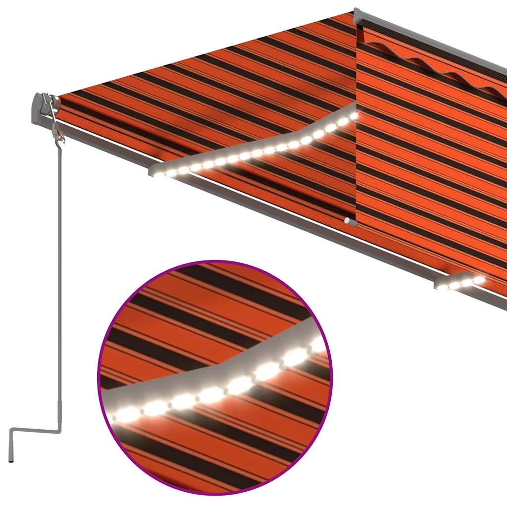 Tenda Automatica ParasoleLEDSensoreVento 3,5x2,5m ArancioMarrone 3069415