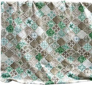 Telo Arredo Copritutto 170x280 cm Letto Poltrona Piastrelle Maioliche Copridivano Cotone