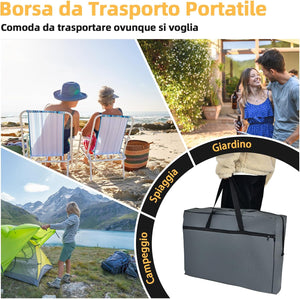 Cucina Portatile Cucina per Esterno Tavolo da Campeggio Pieghevole, Tavolo per Griglia in Alluminio, con Contenitori, per Festa Griglia e Campeggio (Grigio)