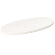 Piano Tavolo Bianco 80x40x2,5cm in Legno Massello di Pino Ovalecod mxl 120094