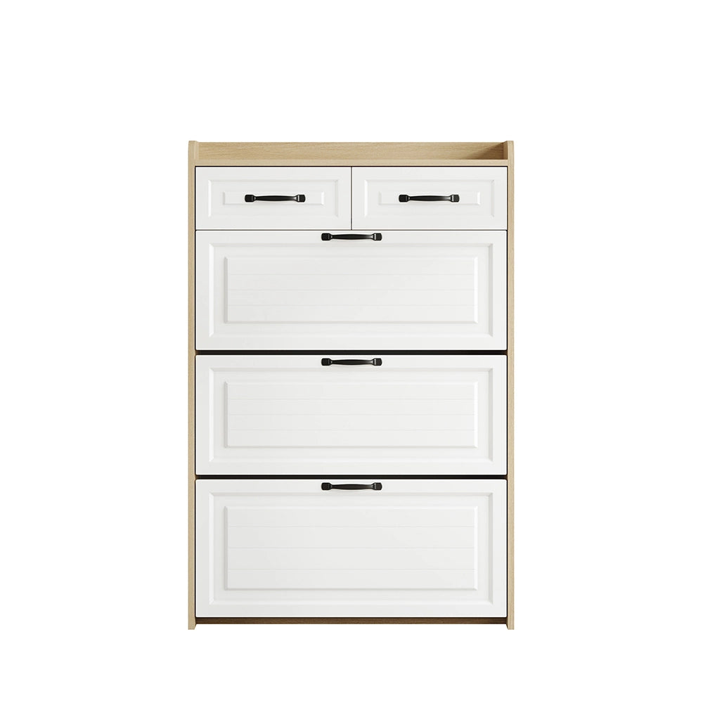 Scarpiere in legno girevole - Xylo - 80x23.5x125cm - 3 ante + 2 cassetti
