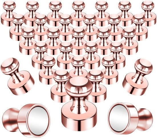 32 pezzi di magneti neodymium extra forti per lavagne bianche, magneti con forte aderenza per lavagna bianca, pannello da parete, frigorifero, ufficio, rosé oro.