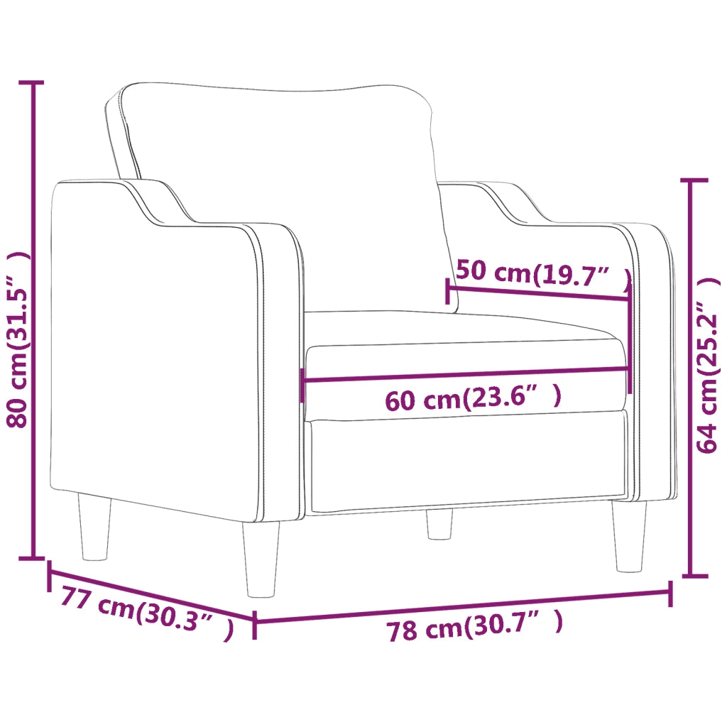Poltrona-Divano Sedia-Poltroncina Marrone 60 cm in Tessuto 103025