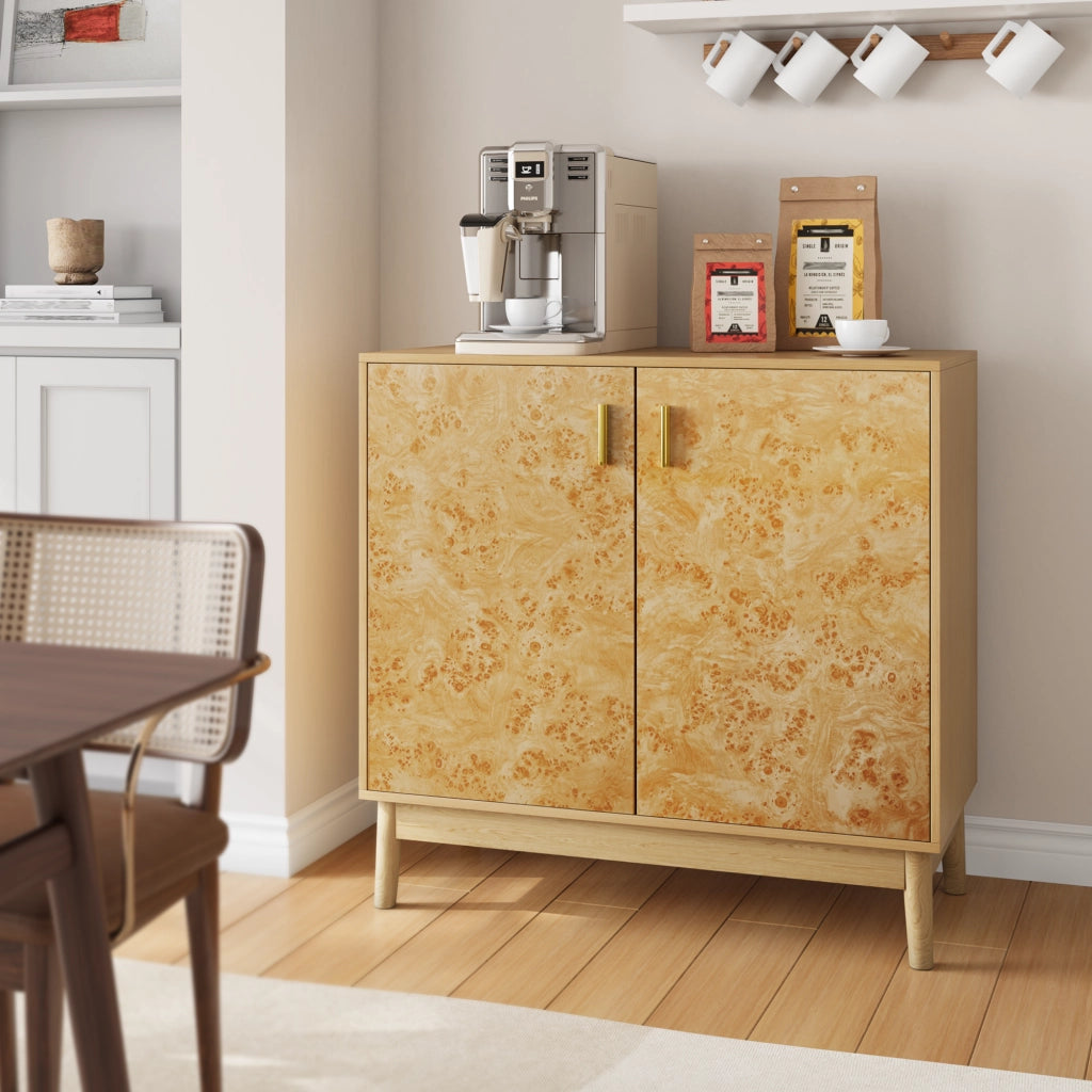 Armadio Buffet in Legno Massello con Ripiani Regolabili Multiuso ¨C MINIMAL ¨C Bianco