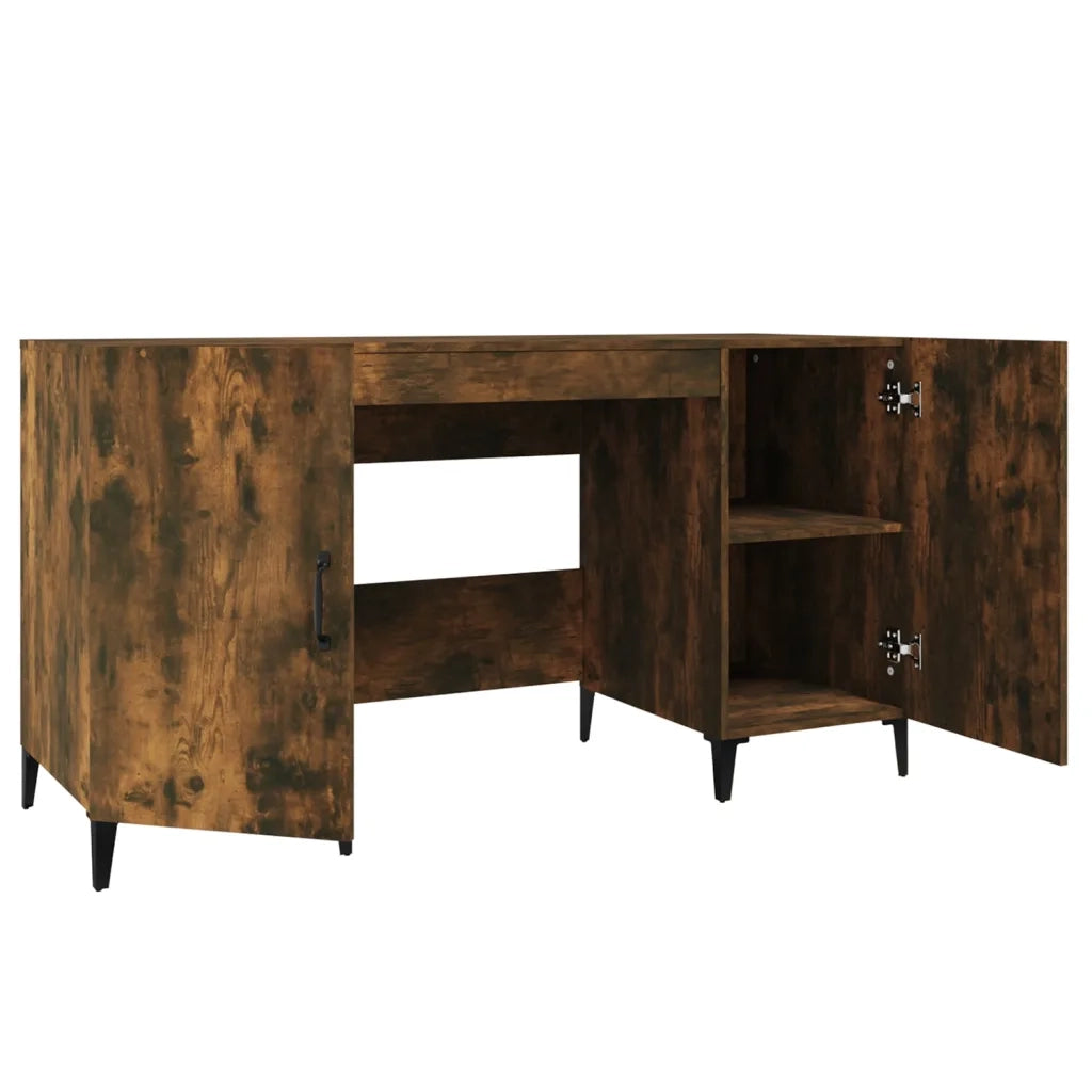 Scrivania | Tavolo da Ufficio Rovere Fumo 140x50x75 cm in Legno Multistrato