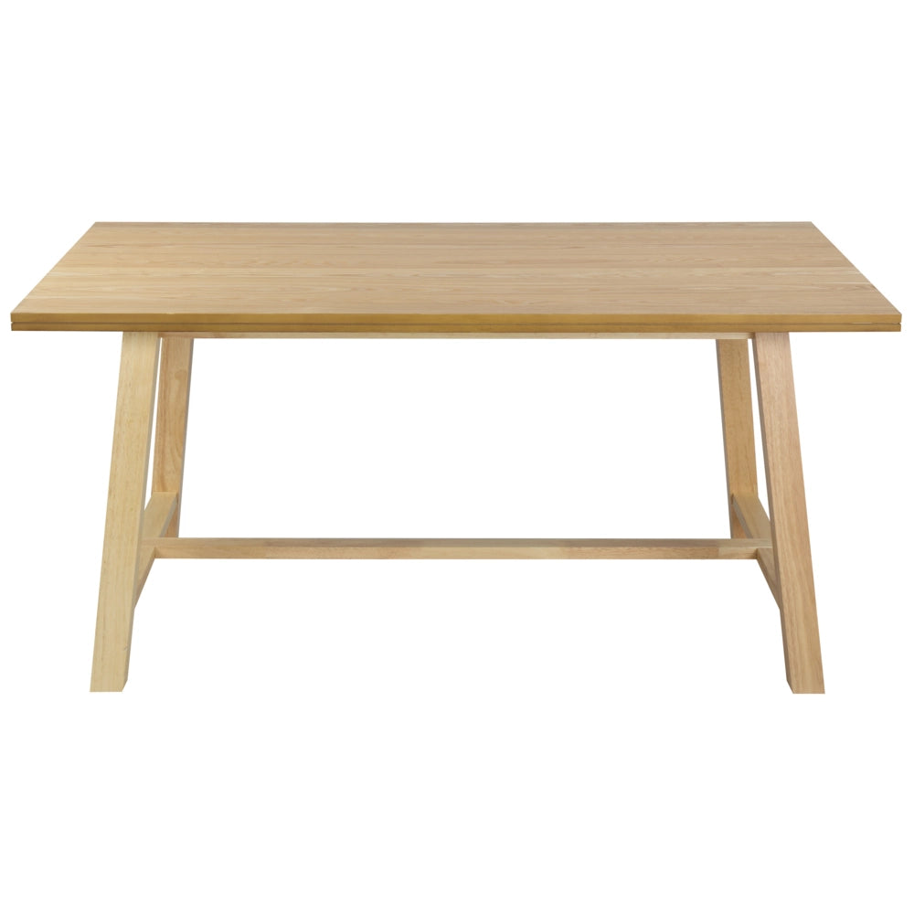 Tavolo da pranzo in legno di frassino naturale MDF gomma 160 x 90 cm Gambe in legno Piano rettangolare impiallacciato Finitura naturale