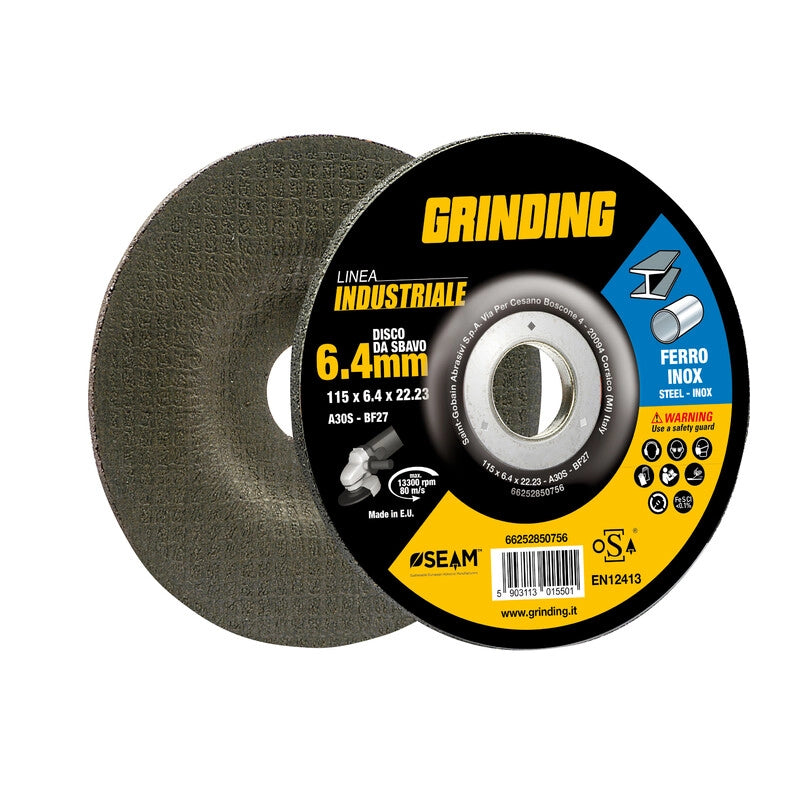GRINDING INDUSTRIALE DISCO SBAVO FERRO 125X6,4- 5,0 pz