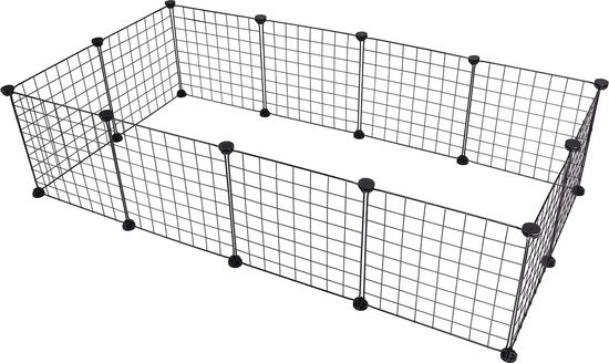 Ren per Cani, Gatti e Conigli per Interno - 145x75x35 cm - Nero