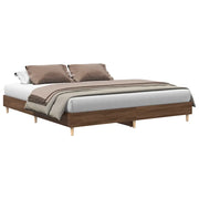Letto matrimoniale | Letto per adulti | Giroletto senza Materasso Rovere Marrone 200x200 cm Truciolato