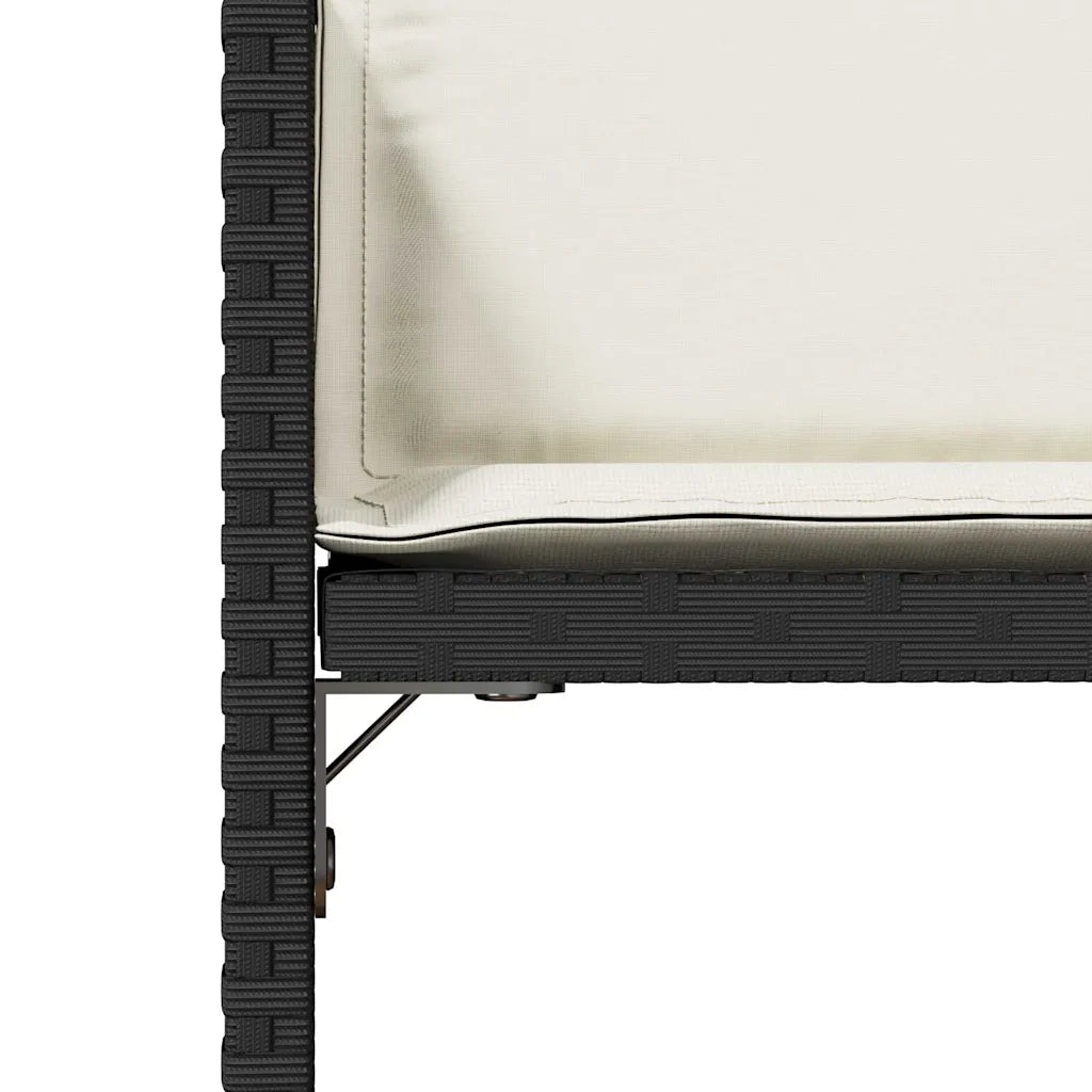 Sedie da Giardino con Cuscini 4 pz Nere in Polyrattan 364983