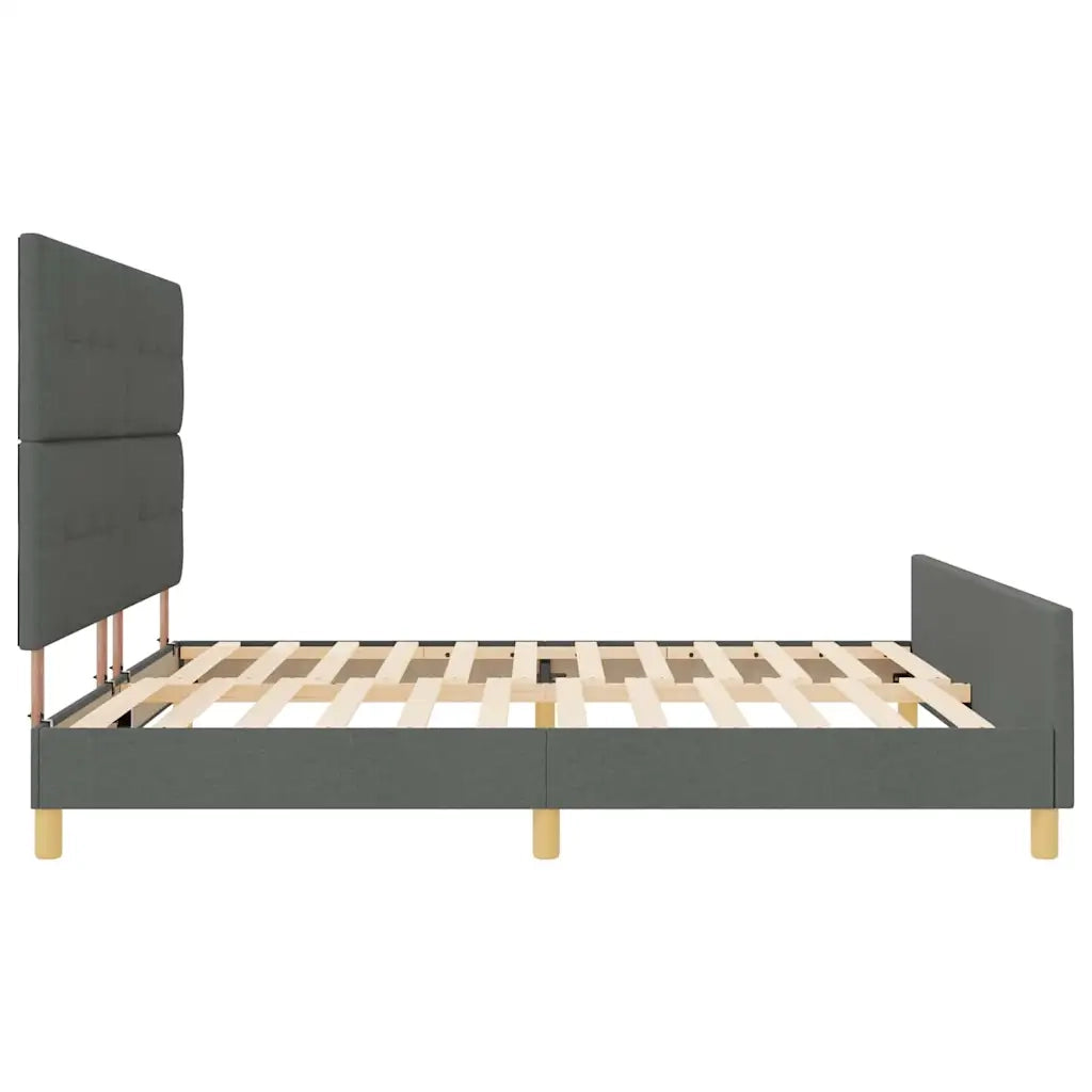 Struttura del letto Grigio scuro 200 x 200 cm Tessuto 3344754