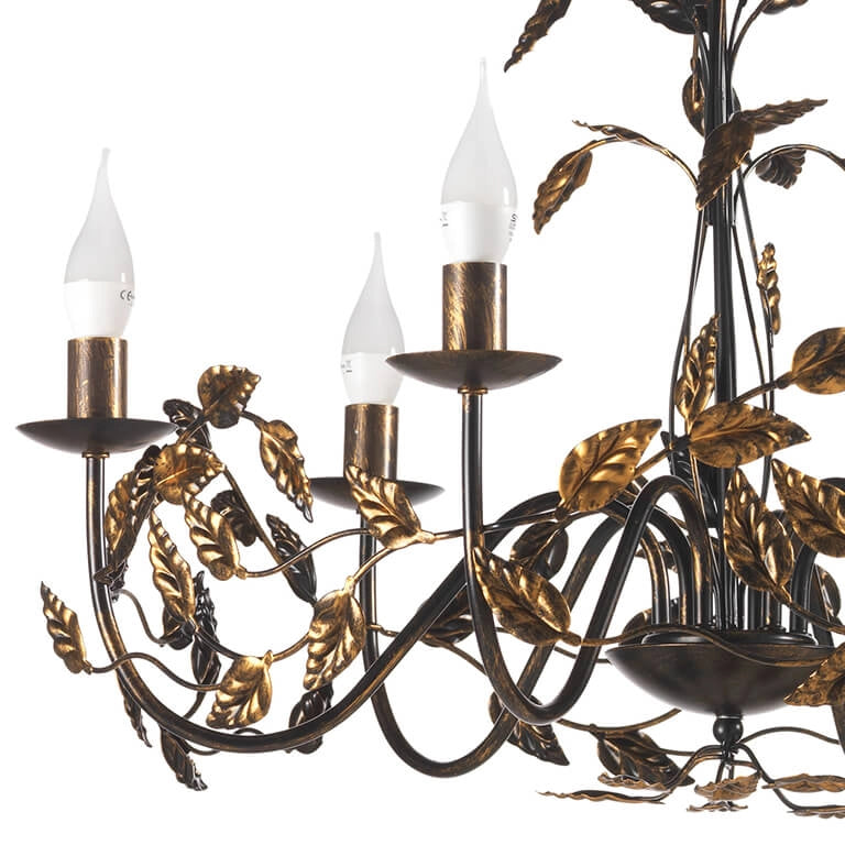 Lampadario 6 luci Collana bronzo