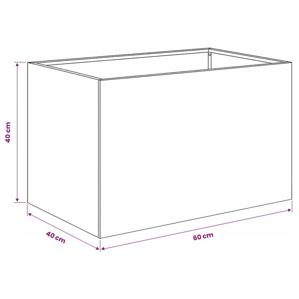 Vaso da giardino Antracite 60 x 40 x 40 cm 8005684