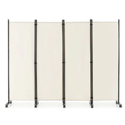 Paravento avvolgibile set da 1 225 x 30 x 173 cm facile da spostare design moderno metallo bianco 20_0020466