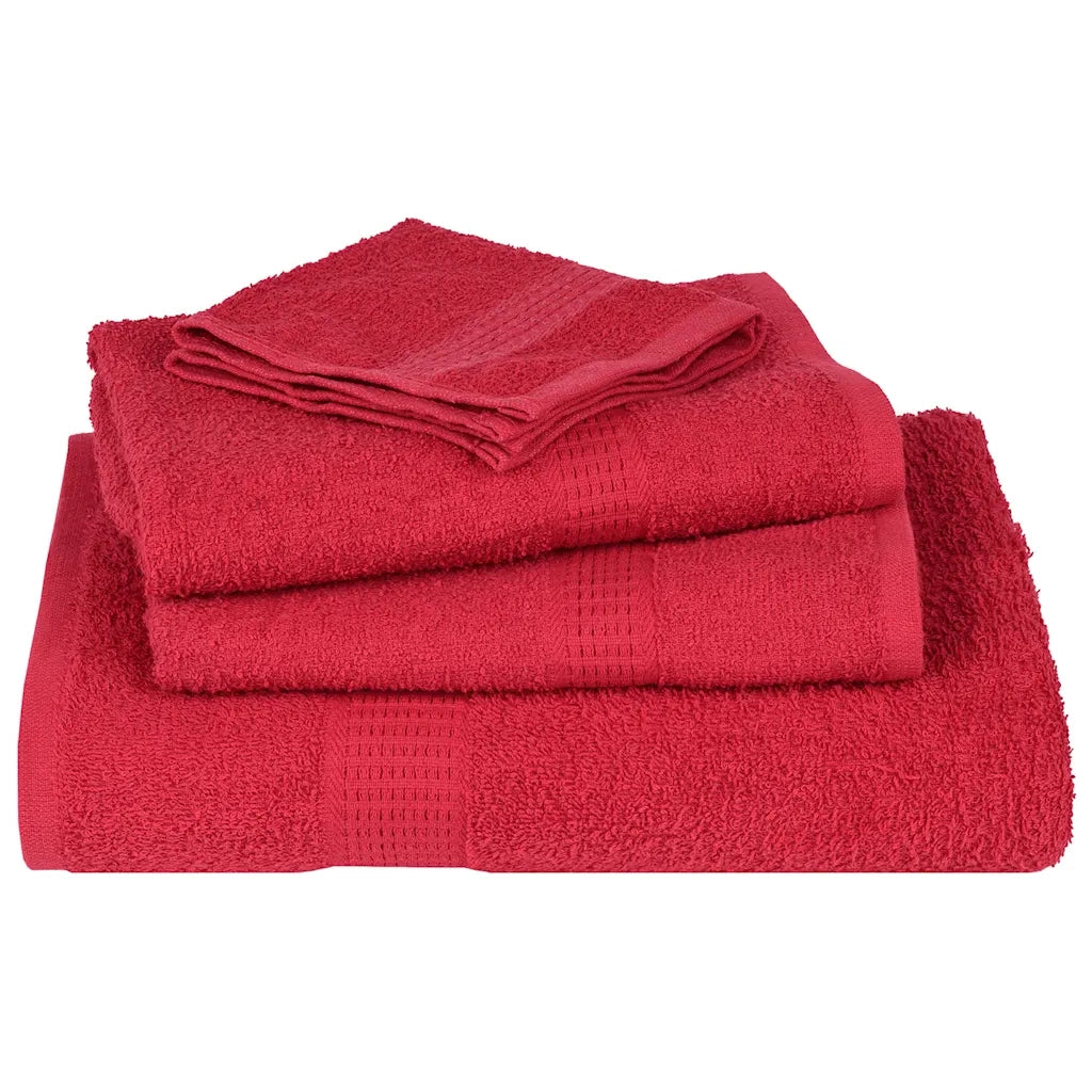 Set Asciugamani 6 pz Rossi 360 gsm 100% Cotone