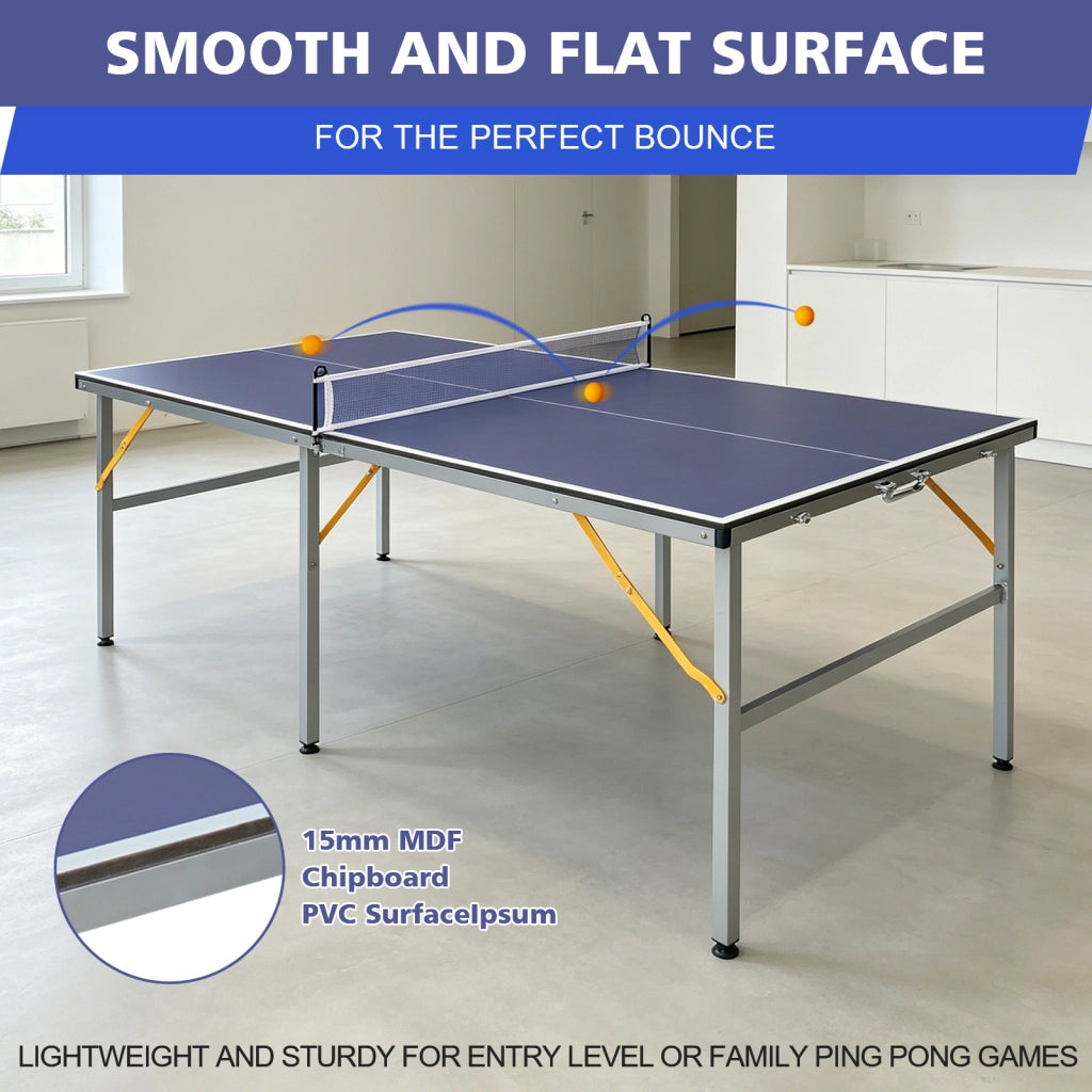 TAVOLO da ping pong pieghevole 182x91x76.2 cm Blu MDF e acciaio