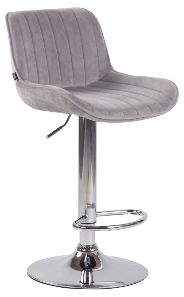Set di 2 sgabelli da bar Lentini Velvet grigio,cromo
