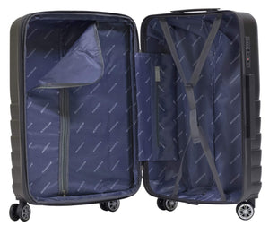 Set 3 Valigie Trolley Rigide in ABS 4 Ruote TSA Ravizzoni Titanio Grigie