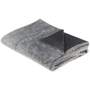 Coperta in poliestere grigio chiaro 150 x 220 cm copriletto decorativo in morbida pelliccia plaid