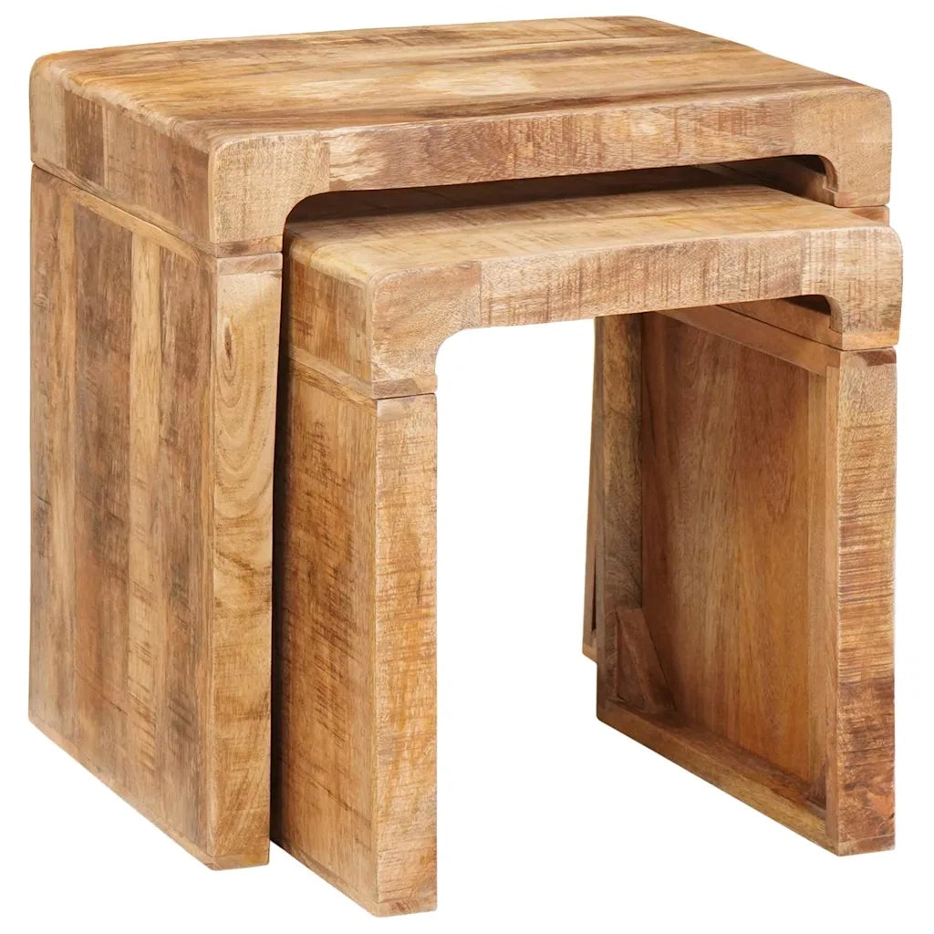 Tavoli da annidamento 2 pcs Marrone Legno di mango massello 4104559