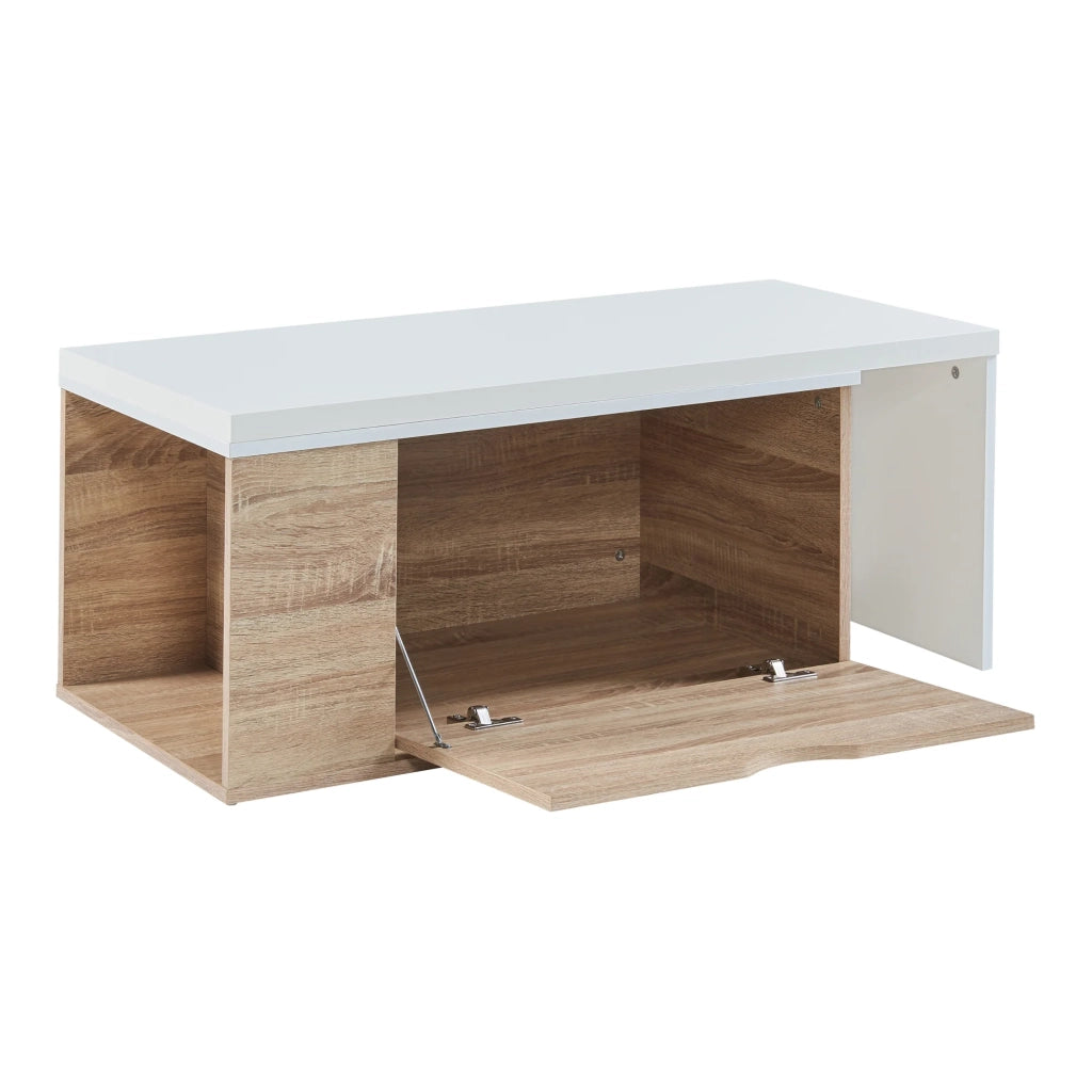 Tavolino laterale 100 x 48 x 40 cm effetto legno bianco 03_0010983