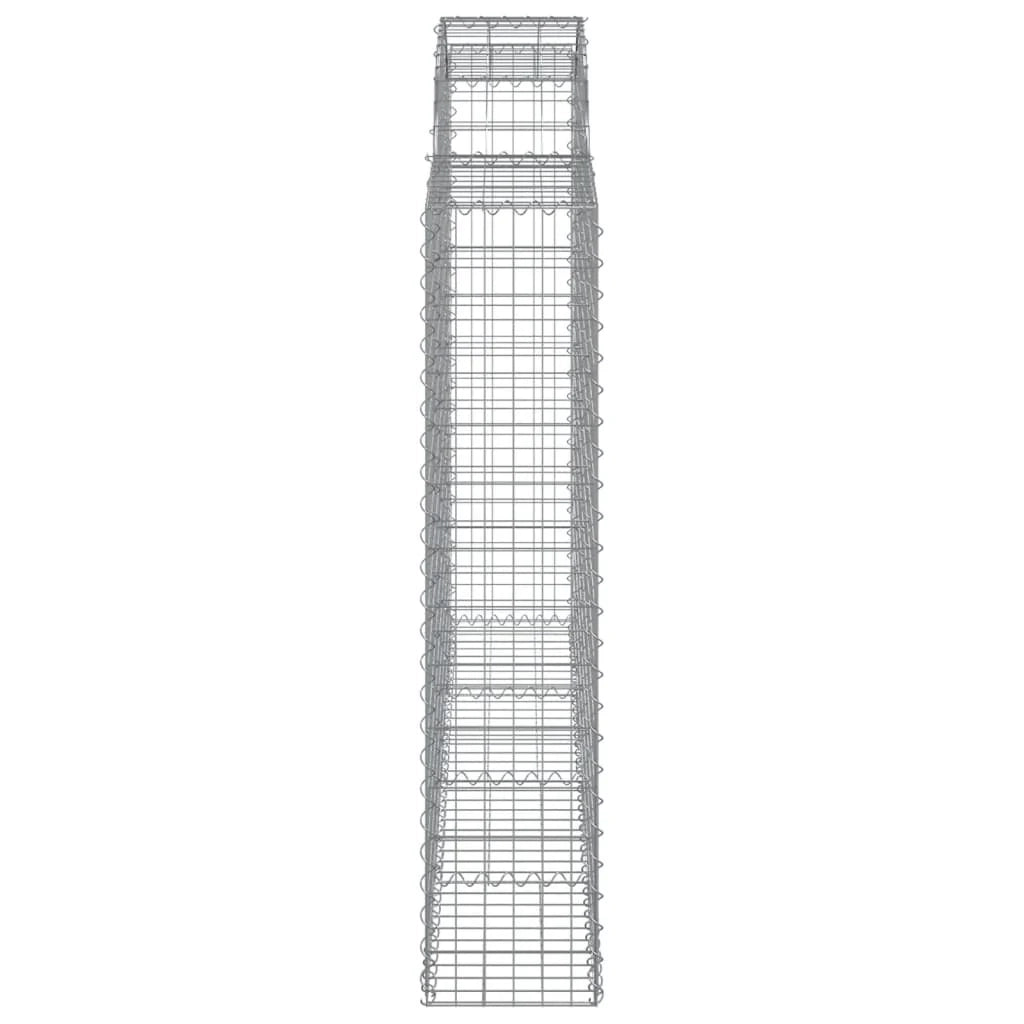 Set di 8 gabbioni ad arco per recinzioni a gabbia e muri di contenimento 200 x 30 x 140/160 cm ferro zincato argento 02_0041157